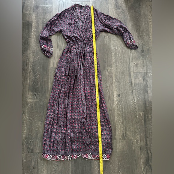 Natalie Martin Nat for Anthropologie Nico Long Sleeve Wrap Maxi Floral Dress S - Picture 8 of 9